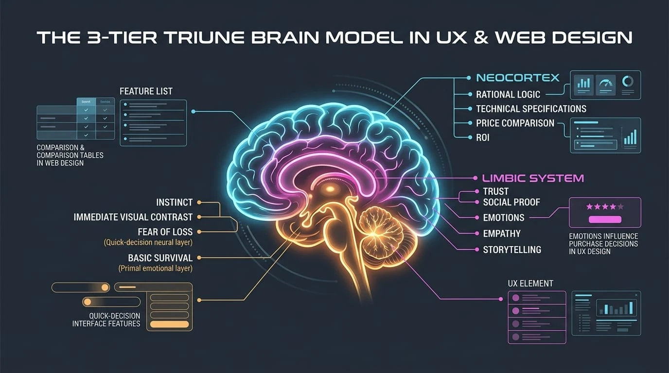 3-рівнева модель мозку Пола Макліна в UX та веб-дизайні
