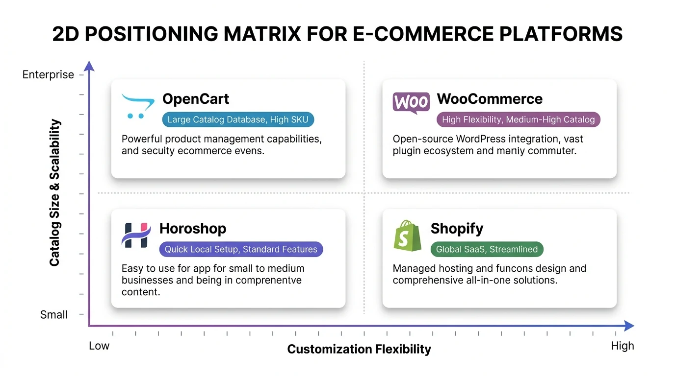Матриця вибору CMS-платформи для інтернет-магазину: порівняння WooCommerce, Хорошоп, Shopify та Custom